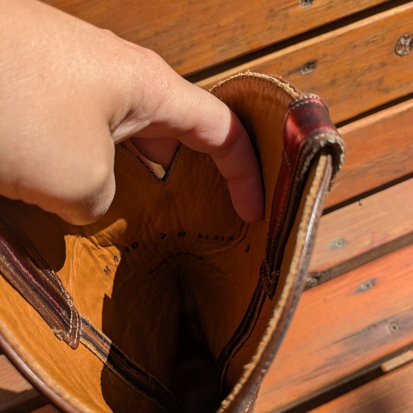 Lucchese Sierra Curly L Red Accent Western Boots - Picture 4 of 6